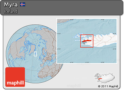 Gray Location Map of Myra, highlighted country, hill shading