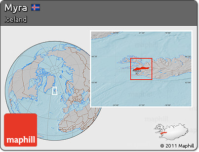 Gray Location Map of Myra, hill shading