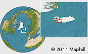 Satellite Location Map of Myra, highlighted country, within the entire country