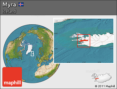 Satellite Location Map of Myra, highlighted country