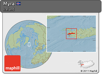 Savanna Style Location Map of Myra, hill shading