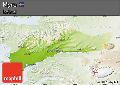 Physical Map of Myra, lighten