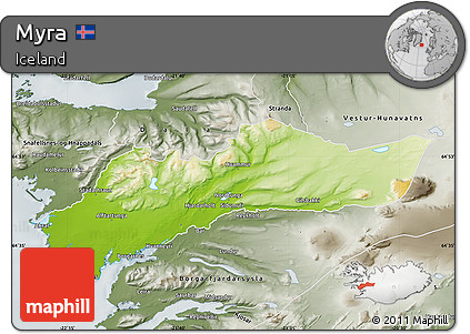 Physical Map of Myra, semi-desaturated