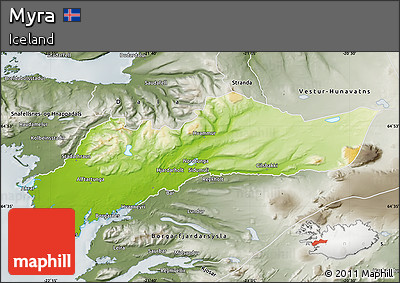 Physical Map of Myra, semi-desaturated