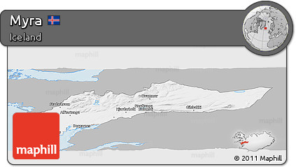 Gray Panoramic Map of Myra, single color outside