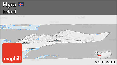 Gray Panoramic Map of Myra, single color outside
