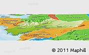 Physical Panoramic Map of Myra, political outside