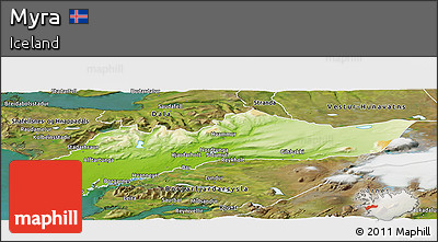 Physical Panoramic Map of Myra, satellite outside