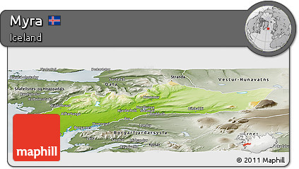 Physical Panoramic Map of Myra, semi-desaturated