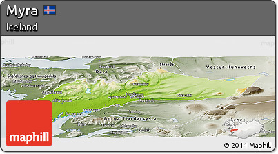 Physical Panoramic Map of Myra, semi-desaturated