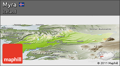Physical Panoramic Map of Myra, semi-desaturated