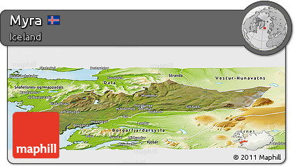 Satellite Panoramic Map of Myra, physical outside