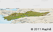 Satellite Panoramic Map of Myra, shaded relief outside