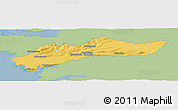 Savanna Style Panoramic Map of Myra, single color outside