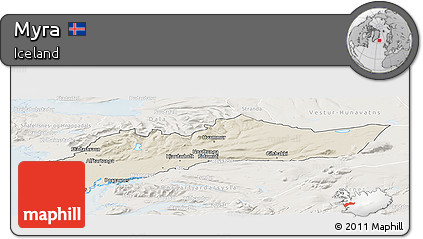 Shaded Relief Panoramic Map of Myra, lighten
