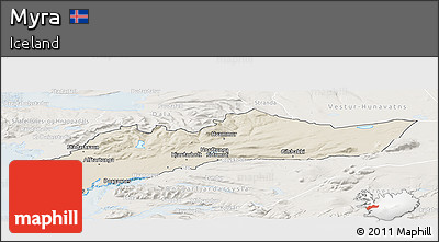 Shaded Relief Panoramic Map of Myra, lighten
