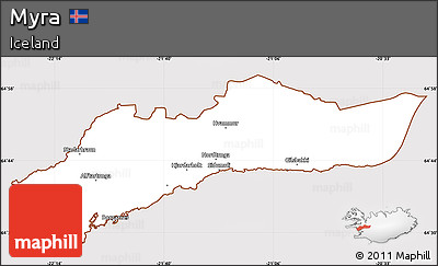 Classic Style Simple Map of Myra, cropped outside