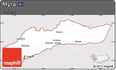 Classic Style Simple Map of Myra, cropped outside