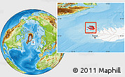 Physical Location Map of Nordur-Ísafjardarsýsla, highlighted country