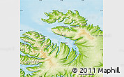 Physical Map of Nordur-Ísafjardarsýsla