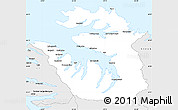 Silver Style Simple Map of Nordur-Ísafjardarsýsla