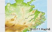 Physical 3D Map of Nordur-Múlasýsla