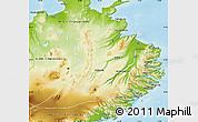 Physical Map of Nordur-Múlasýsla