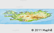 Physical Panoramic Map of Iceland, political outside