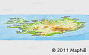 Physical Panoramic Map of Iceland, political shades outside