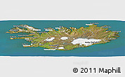 Satellite Panoramic Map of Iceland, lighten, land only