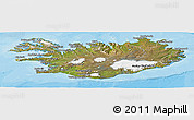 Satellite Panoramic Map of Iceland, political outside