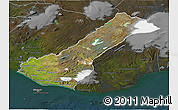 Satellite 3D Map of Rangárvalla, darken