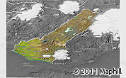 Satellite 3D Map of Rangárvalla, desaturated