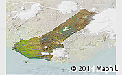 Satellite 3D Map of Rangárvalla, lighten
