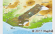 Satellite 3D Map of Rangárvalla, physical outside