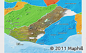 Satellite 3D Map of Rangárvalla, political outside
