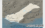 Shaded Relief 3D Map of Rangárvalla, darken