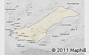 Shaded Relief 3D Map of Rangárvalla, desaturated