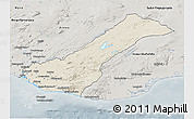 Shaded Relief 3D Map of Rangárvalla, semi-desaturated