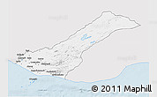 Silver Style 3D Map of Rangárvalla, single color outside