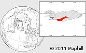 Blank Location Map of Rangárvalla, highlighted country