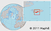 Gray Location Map of Rangárvalla, within the entire country