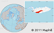 Gray Location Map of Rangárvalla, highlighted country