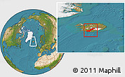 Satellite Location Map of Rangárvalla, within the entire country