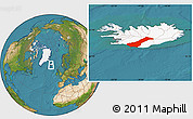 Satellite Location Map of Rangárvalla, highlighted country