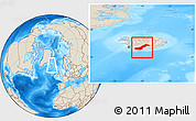 Shaded Relief Location Map of Rangárvalla, within the entire country
