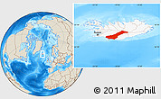 Shaded Relief Location Map of Rangárvalla, highlighted country