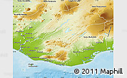 Physical Map of Rangárvalla