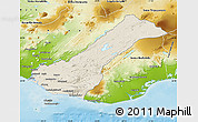 Shaded Relief Map of Rangárvalla, physical outside