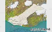 Shaded Relief Map of Rangárvalla, satellite outside